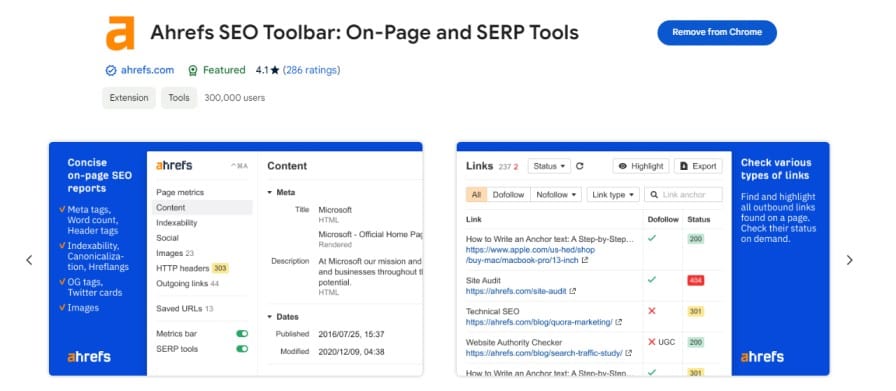 Ahrefs SEO Toolbar